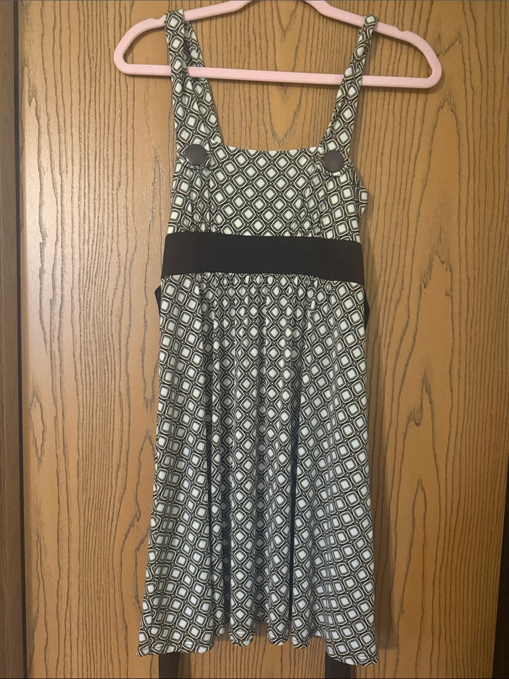 My Michelle Black and White Geometric Midi Dress
